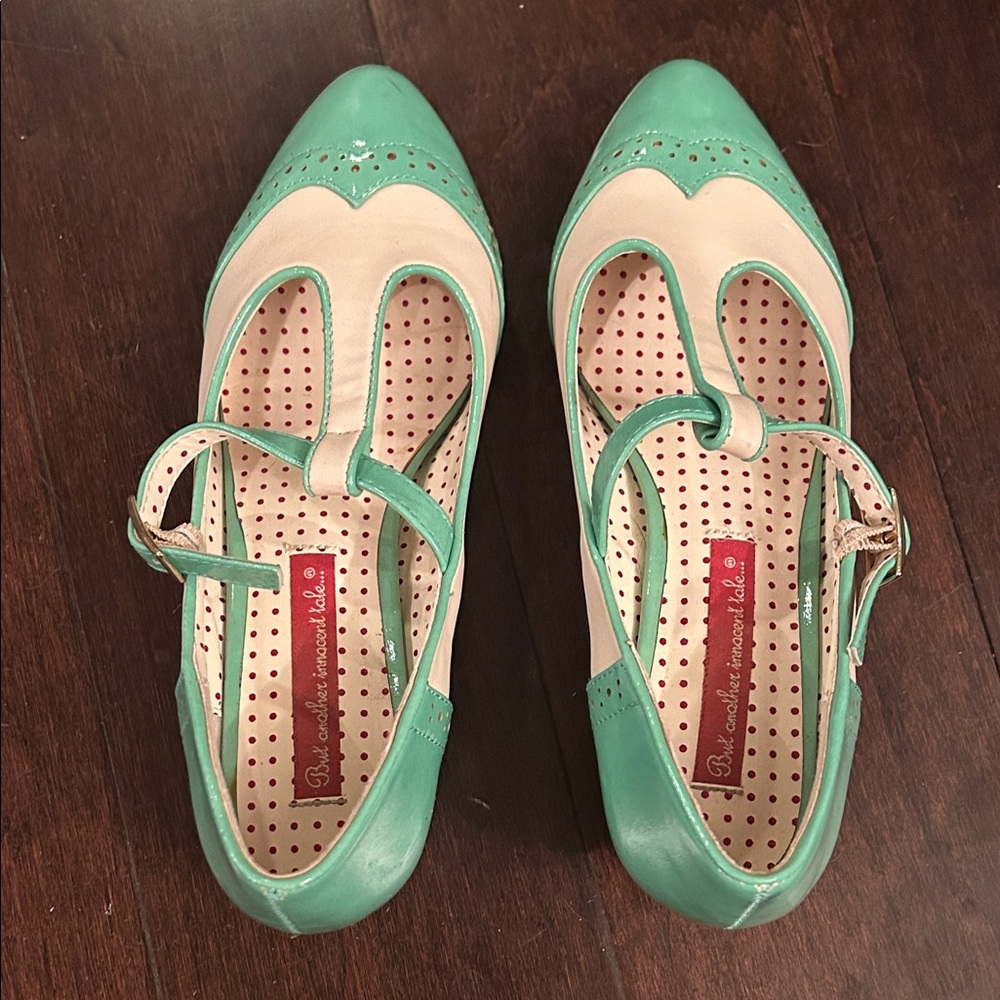 Green and Cream Women's Shoes